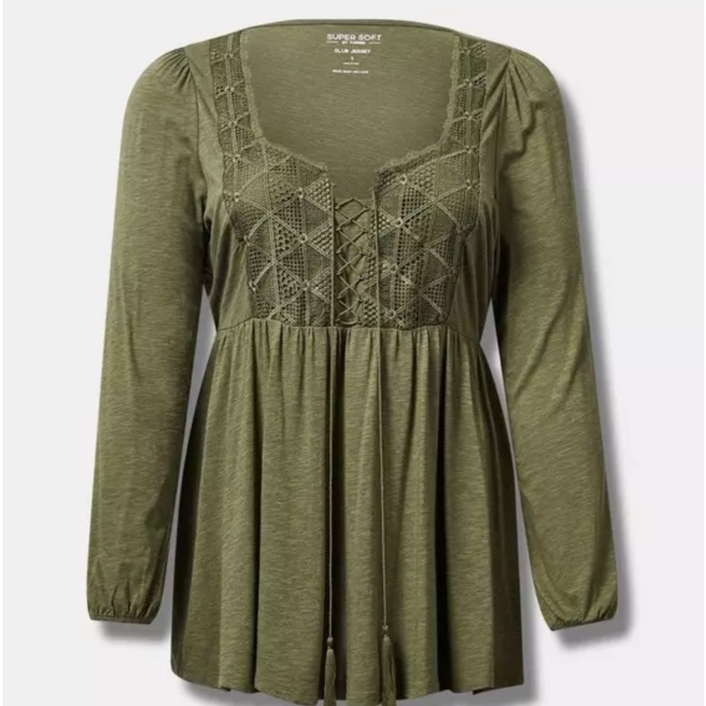 TORRID lace up, empire waste top - Picture 5 of 10